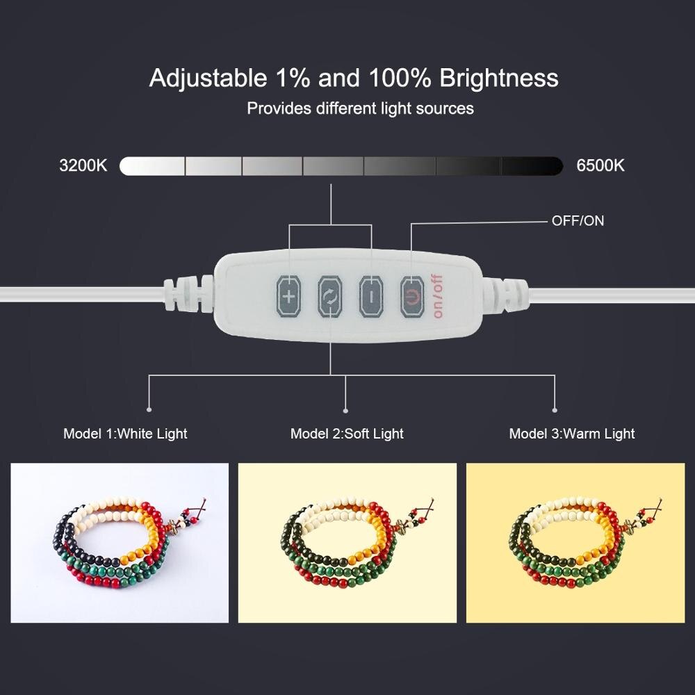 Mini Lightbox Adjustable LED Ring Temperature Folding Light box Photography 20mm Box Studio Shooting Soft box 6 Color Backdrops