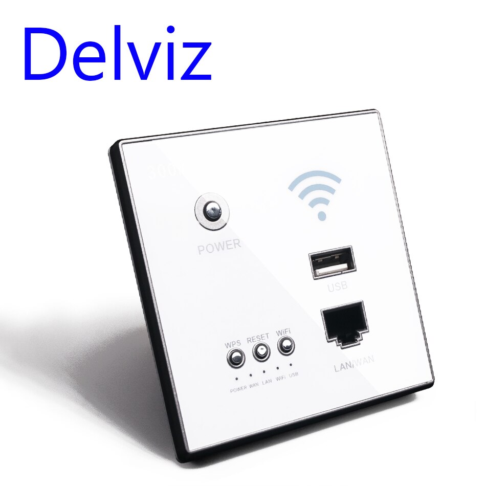 Delviz enchufe WiFi inalámbrico Rj45, AP Relay Smart usb Socket, panel de cristal, 220V de potencia, enrutador integrado de 300Mbps WIFI pared