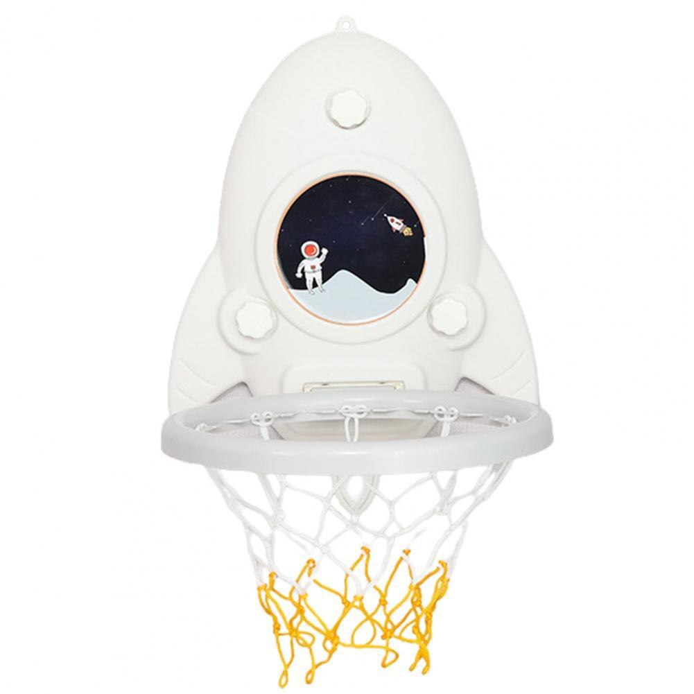 Punch Free Basketball Hoop Kit High Strength Anti Corrosion Durable Adjustable Height Basketball Backboard Set:  White