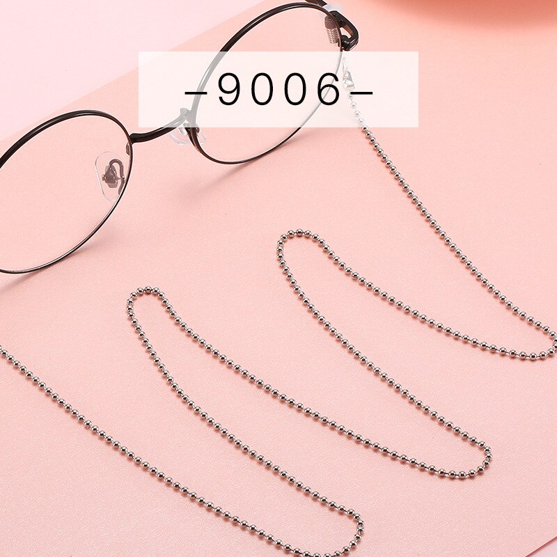 schick Edelstahl Sommer Stil Sonnenbrille Kette Schlüsselband Nicht-Fading Gläser Kabel Halfter zubehör: 90006
