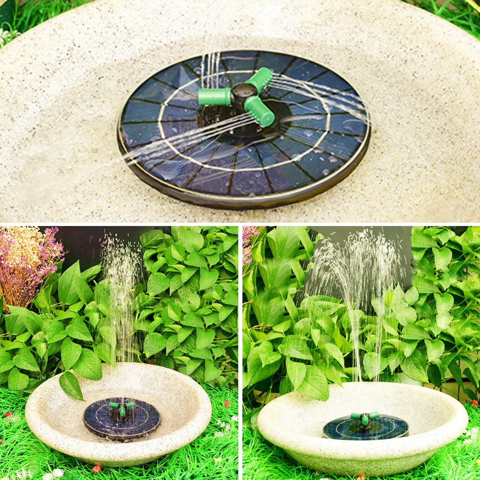 Solar Water Fountain Solar Bird Bath Fountain Pump Solar Powered Water Fountain Pump for Garden Ponds Pool Aquarium Built-in