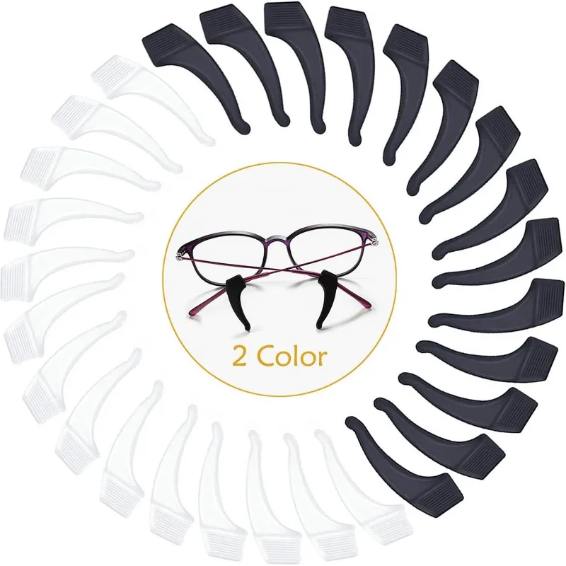 Crochet d'oreille en Silicone antidérapant pour lunettes, 2/40 pièces, fixation de support de manchon d'oreille, accessoires de lunettes de soleil, poignée Anti-chute, support pour lunettes