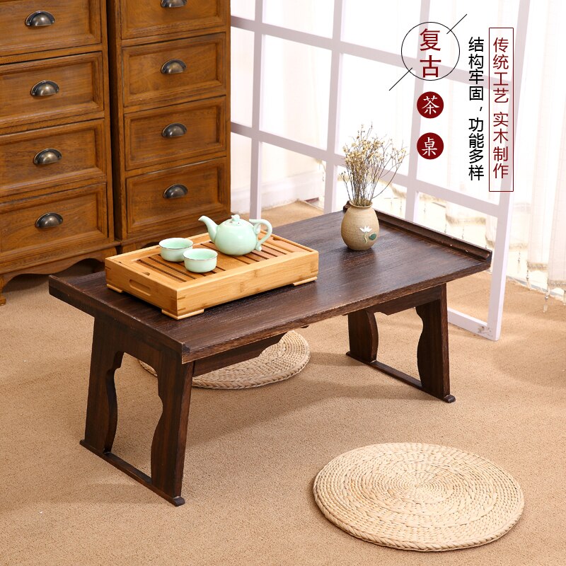 Table basse chinoise en bois 80x44cm, petite Table d'appoint de salon pour thé et café, Table de thé Gongfu Antique