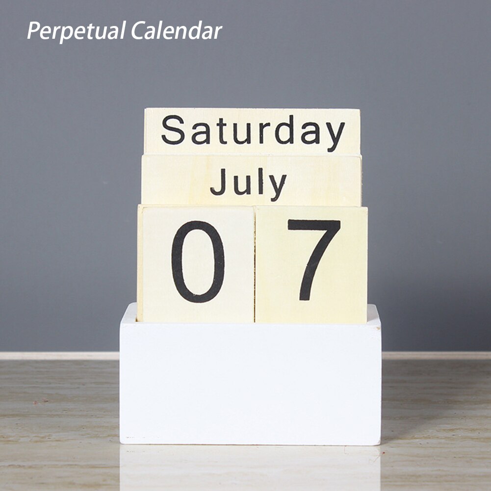 Maand houten blok decoratie week bureau woonkamer thuis datum display bar fotografie rekwisieten eeuwigdurende kalender