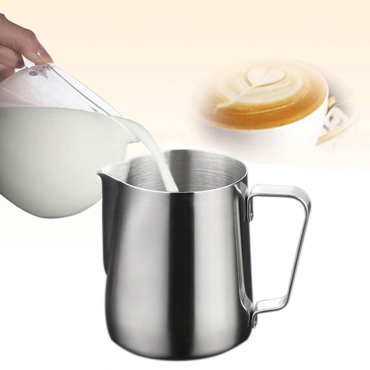 150ml Milk Pourer Pourer Cappuccino (Silver) Coffee Jug Milk Pourer for Coffee Latte