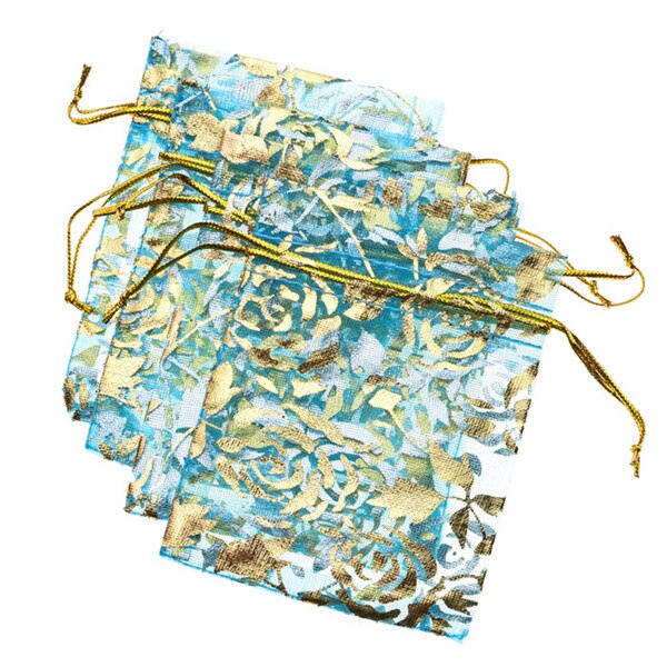 50 sztuk/partia wysokiej jakości wykwintne Rose Flower Organza torby ładne torby do pakowania biżuterii ślubne torby na prezenty świąteczne: A / 11X16