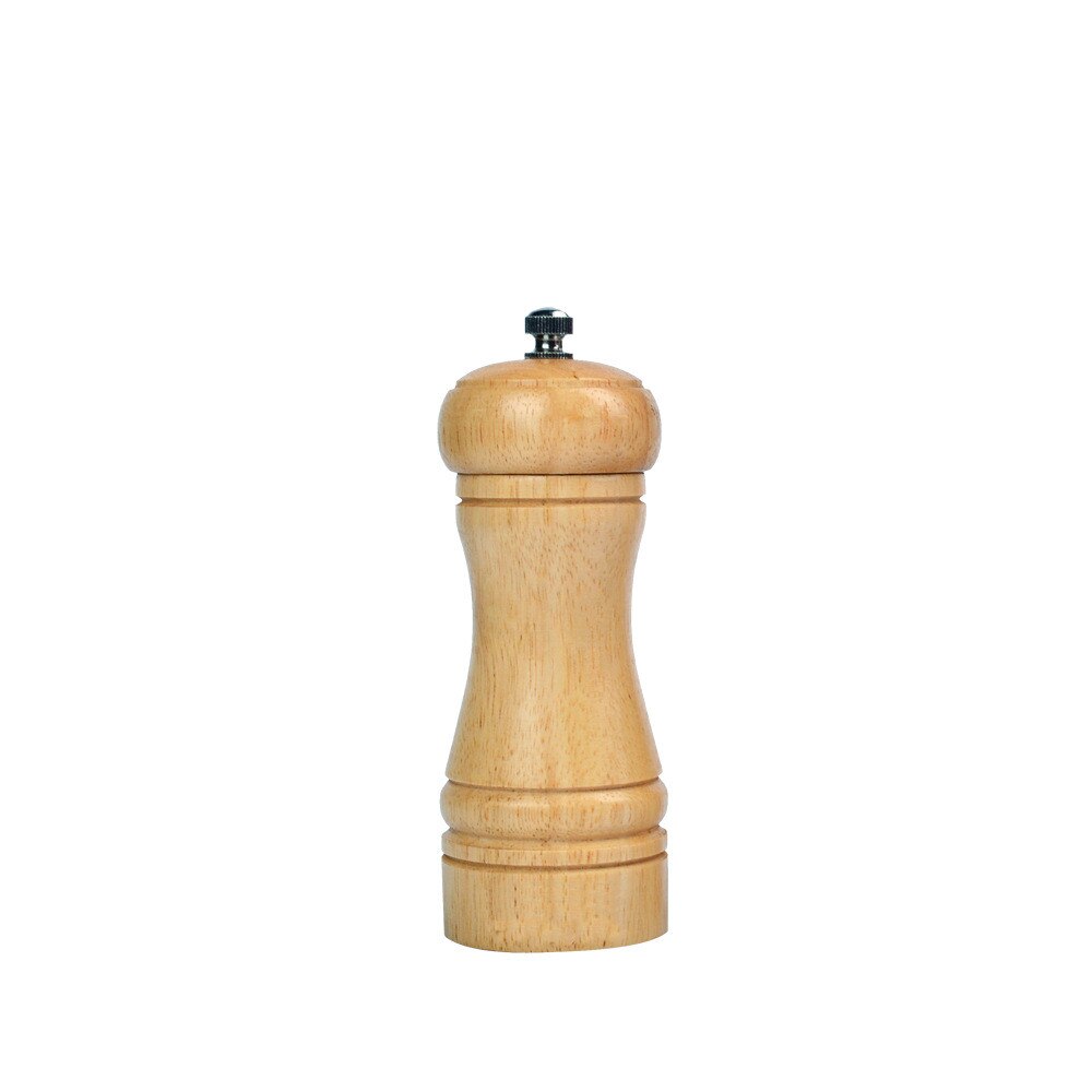 Natural Oak Wood Pepper Spice Mill Grinder Handheld Seasoning Mills Grinder Spice Milling Machine Adjustable Wood Pepper Shakers: 5 inch No Box