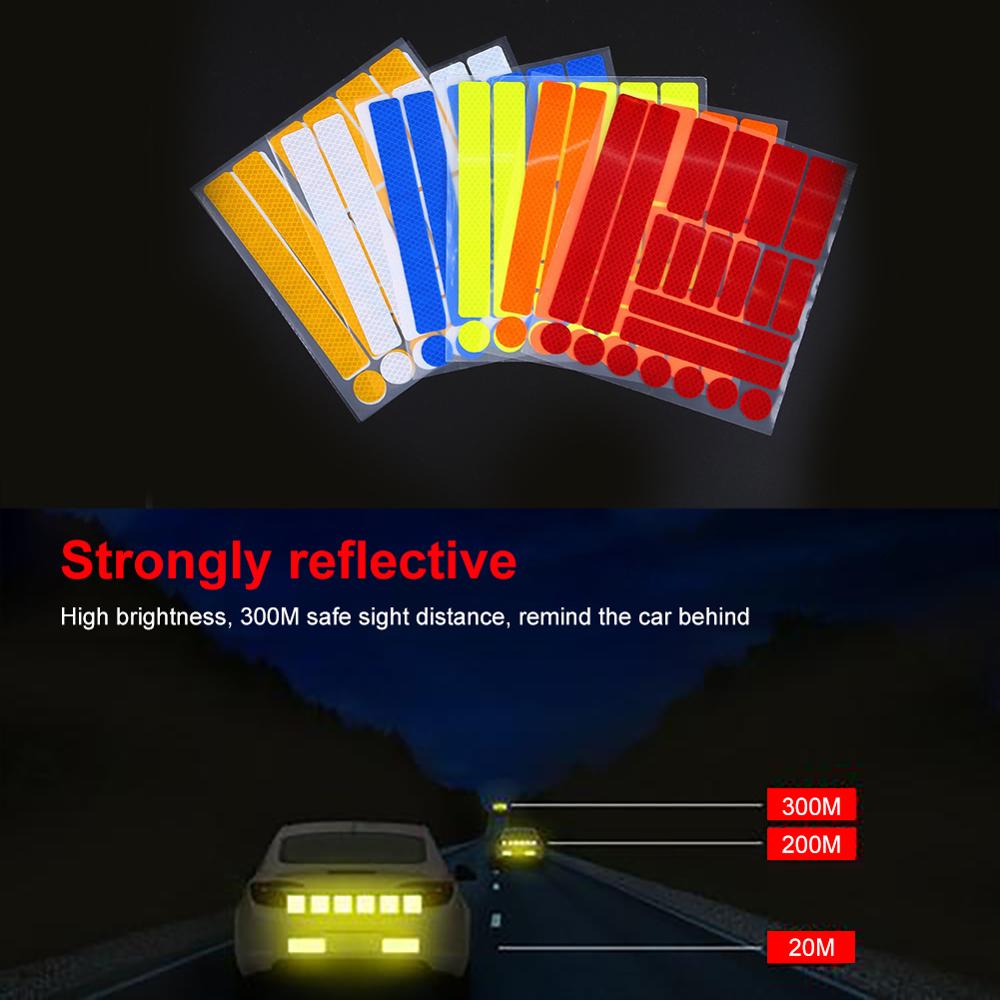 Auto Accessoires Reflecterende Tape Reflector Reflectante Moto Reflecterende Sticker Voor Fietsframe Stickers Auto Decoratieve Sticker