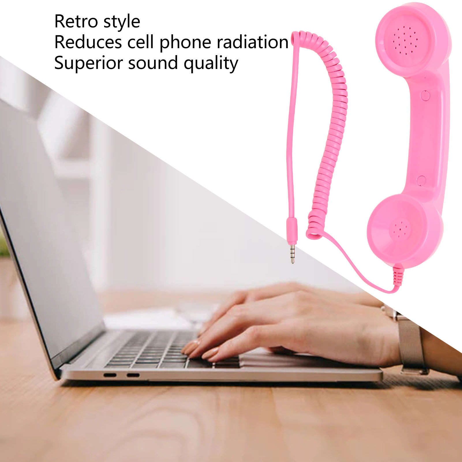 Ricevitore telefonico portatile multifunzione con un clic a prova di radiazioni, ricevitore telefonico retrò per telefoni cellulari e computer