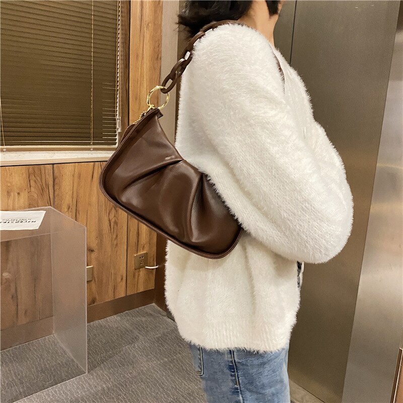 Folding Herfst En Winter Mode Ketting Messenger Bag Koreaanse Sweet Acryl Draagbare Schoudertas