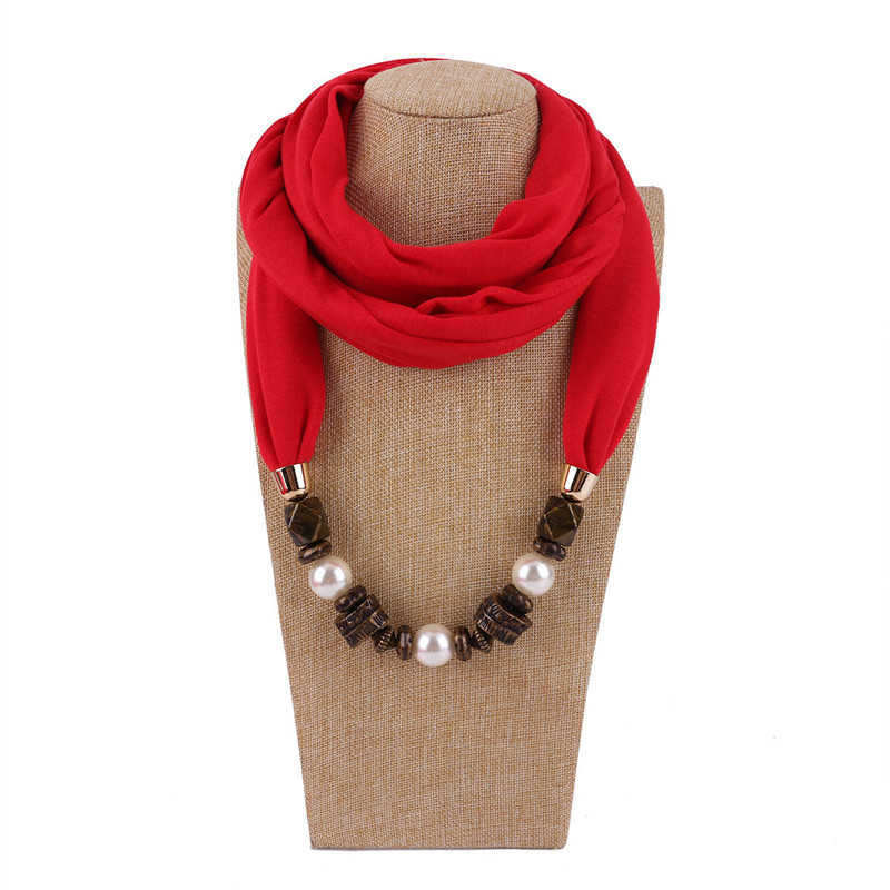 LaMaxPa Neue Frauen Solide Schmuck Anhänger Chiffon Schal Perle Schals und wickelt Weichen Weiblichen Zubehör: 11