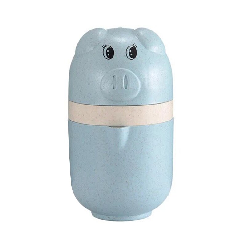 Mini Juicer Cute Pig Mini Manual Juicer Household Fruit Orange Citrus Juice Bottle Squeezer GQ: Blue