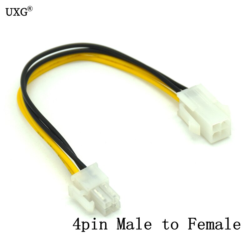 8 Inch ATXP4EXT ATX 12V 4-pin Male to 4Pin 8pin Female PC CPU Power Extension Cord Connector Adapter: male-female