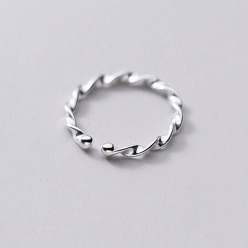 INZATT Real 925 Sterling Silver Zircon Round Triangle Cross Adjustable Ring For Women Fine Jewelry Punk Accessories: RY560