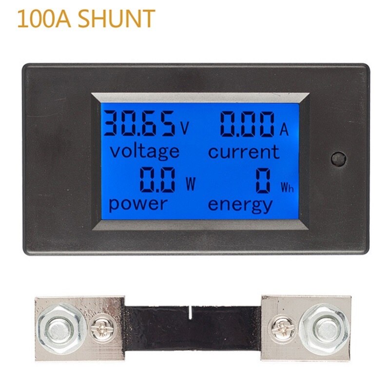 50a 100 a 80-260v dc 6.5-100v lcd digitalt voltmeter amperemeter strøm energi bilspenning strømmåler volt: Dc voltme -100a shunt
