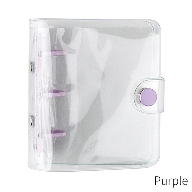Loose Leaf Transparent Ring Binder Cover Binder Case Binder Loose Leaf Bag Light Weight Study Protect School Economic: Purple