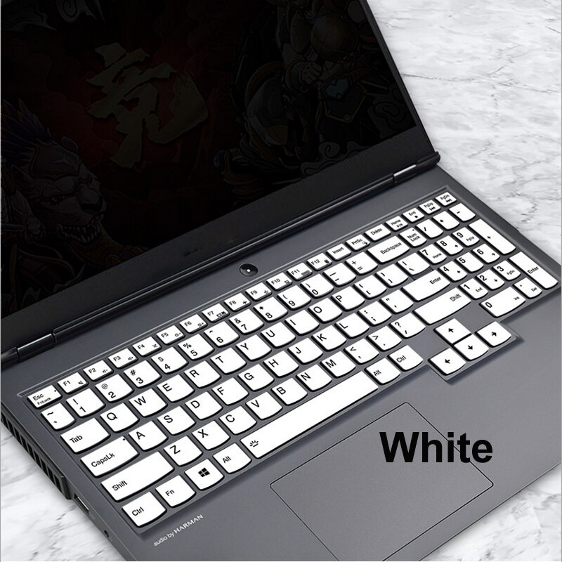 Unique Silicone Waterproof Cover Laptop Keyboards Skin For Lenovo Legion 15.6" R7000/Y7000/R7000P/Y7000P Keyboard Stickers: White