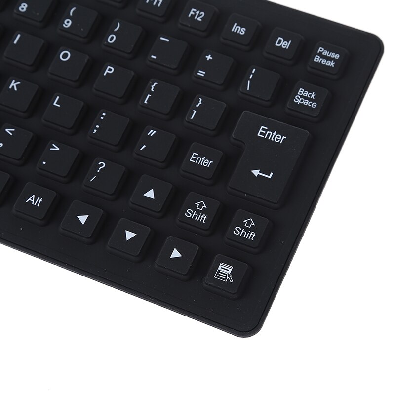 Fleksibelt foldbart usb-tastatur, der kan vaskes, sort stærkt og lydløst tastatur