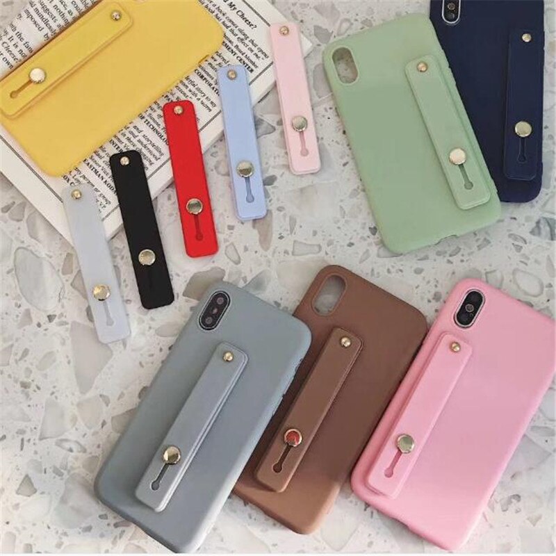 Polsband vinger ring grip mobiele telefoonhouder standaard duwen trekken sticker pasta universele handband auto telefoonhouder beugel
