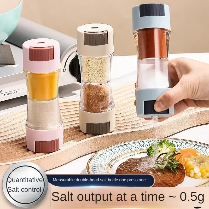 0.5g- doserings saltkare presstyp dispenser dubbelhövdad socker krydda peppar kryddflaska kvantitativ strö saltverktyg