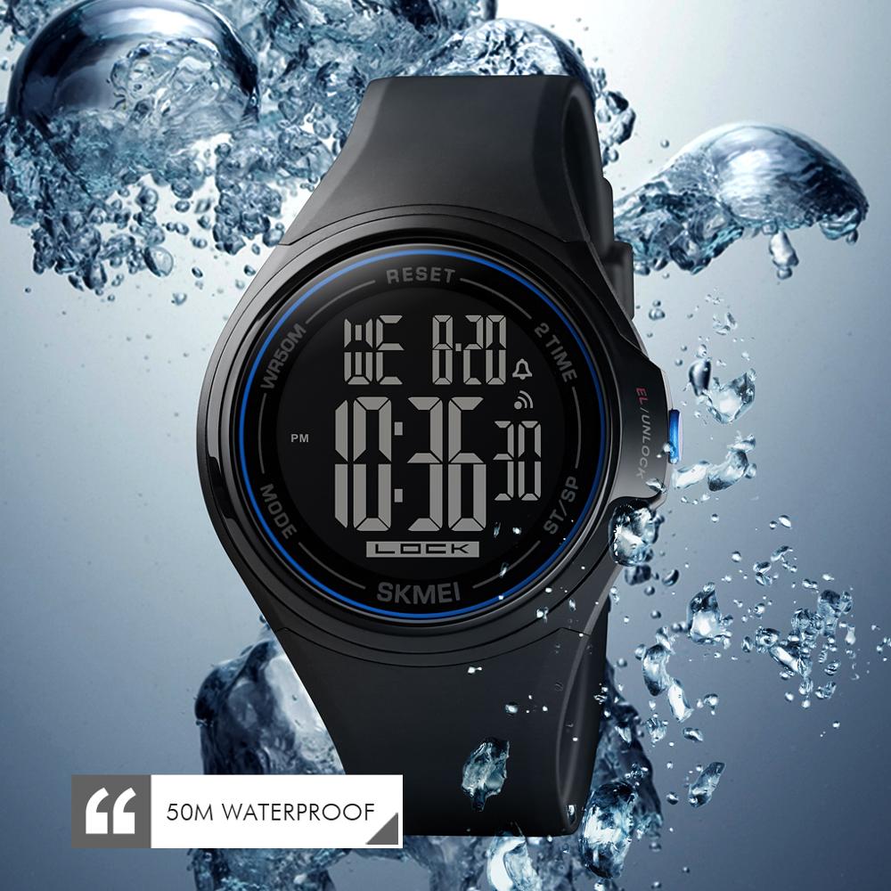 SKMEI Touch Screen Digital Men Watch Waterproof LED Light Alarm Clock Fall-Resistant Sport Watches montre homme 1602