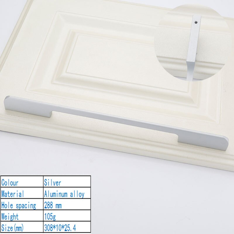 Pomos y tiradores de puerta minimalistas y modernos americanos, Tiradores para enfriador de vino, manijas de cocina, manijas para armario, manija para armario: Silver 288