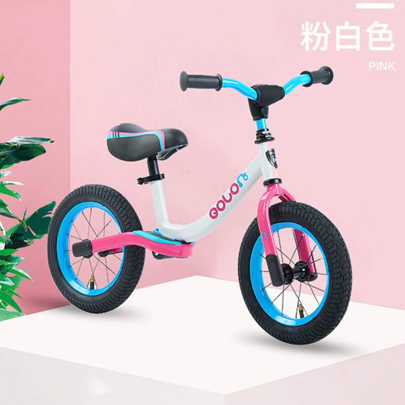 Kinderen Loopfiets Zonder Pedalen Peuters, Peuters, Baby Fietsen Kinderen Outd Oor Carbaby Scootertwo Wiel Scooter: while pink