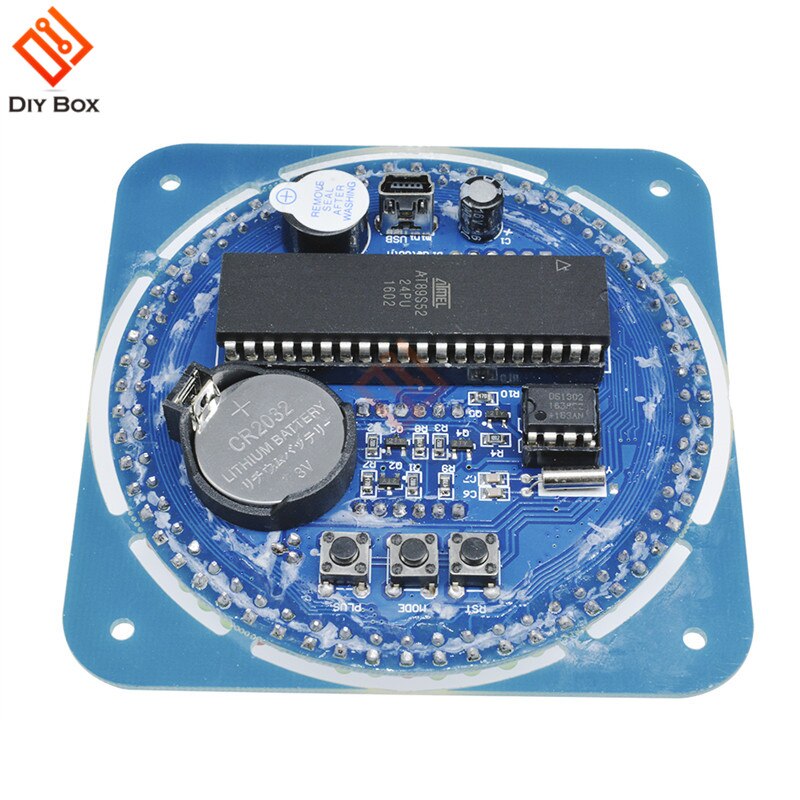 DS1302 Rotating Electronic Digital Clock Digital LED Display Module Alarm 51 SCM Learning Board 5V LED Clock Display
