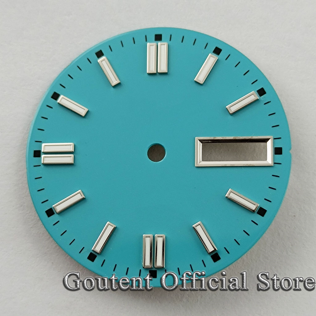 7 Soorten 29Mm Steriele Groen/Geel/Rood Horloge Wijzerplaat Voor Heren Horloge Groene Lichtgevende Fit Voor NH36 NH36A Beweging: NO.4-sky blue
