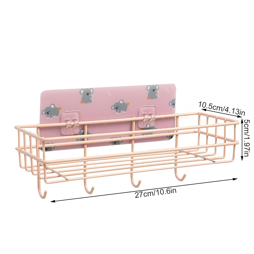 Bathroom Storage Rack Corner Organizer Toilet Kitchen Wall Hanging Iron Shelf without Drilling: F