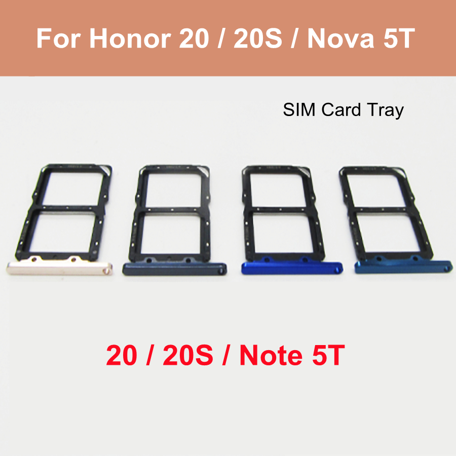 For Huawei Honor 20 Nova 5T Sim Card Slot Tray Holder Sim Card Reader Socket Replacement Part 20S SIM Card Tray