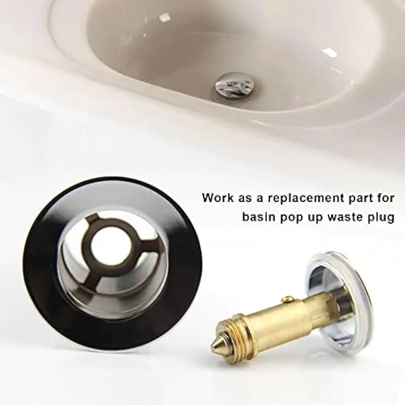 Washbasin drain plug copper spring valve, spring plug bounce valve, brass sink bathroom trash replacement easy to pop out