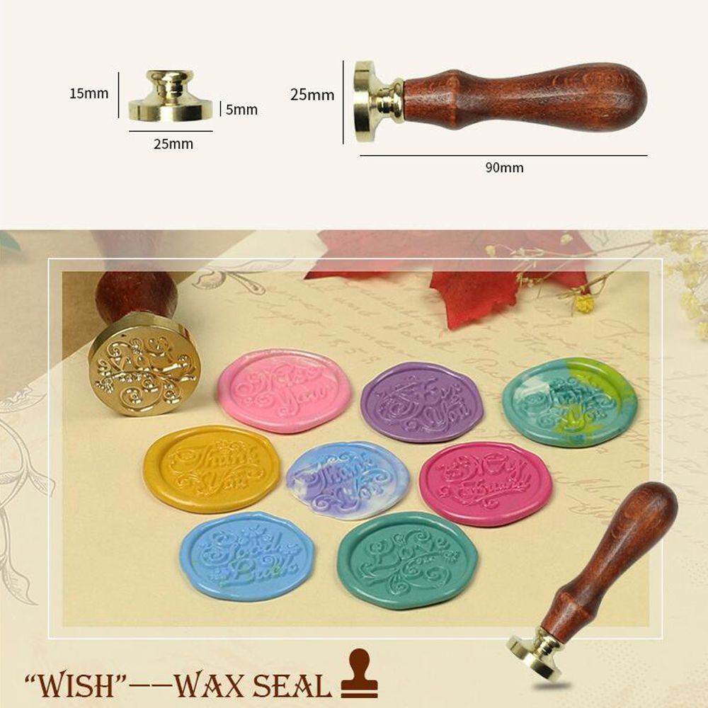 Rétro bois cachetage cire timbre série cire sceau timbres décoratif anniversaire joyeux noël mariage Invitation cachetage timbre