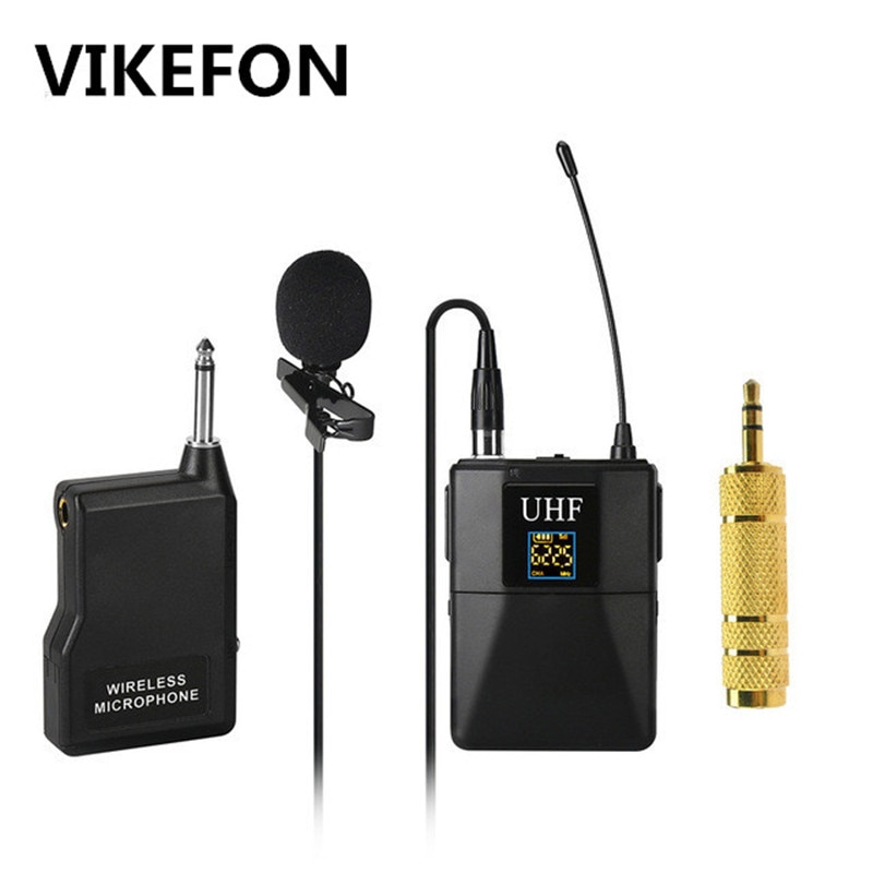 Microfoon Professionele UHF Draadloze Microfoon Systeem Lavalier Revers Microfoon Ontvanger + Zender voor Camcorder Recorder Microfoon