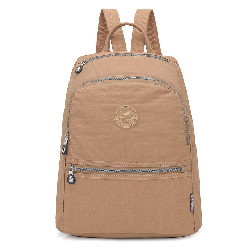12 Kleuren Mode Vrouwen Nylon Rugzak Vrouwen Schouder Reistassen Waterdichte Casual Dagrugzak Voor Meisje Rugzak Mochila Feminina: Beige