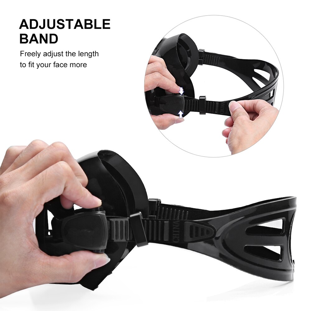 Duikmasker siliconen snorkel anti-condens bril brillenset siliconen zwembadvisuitrusting zwart voor volwassenen