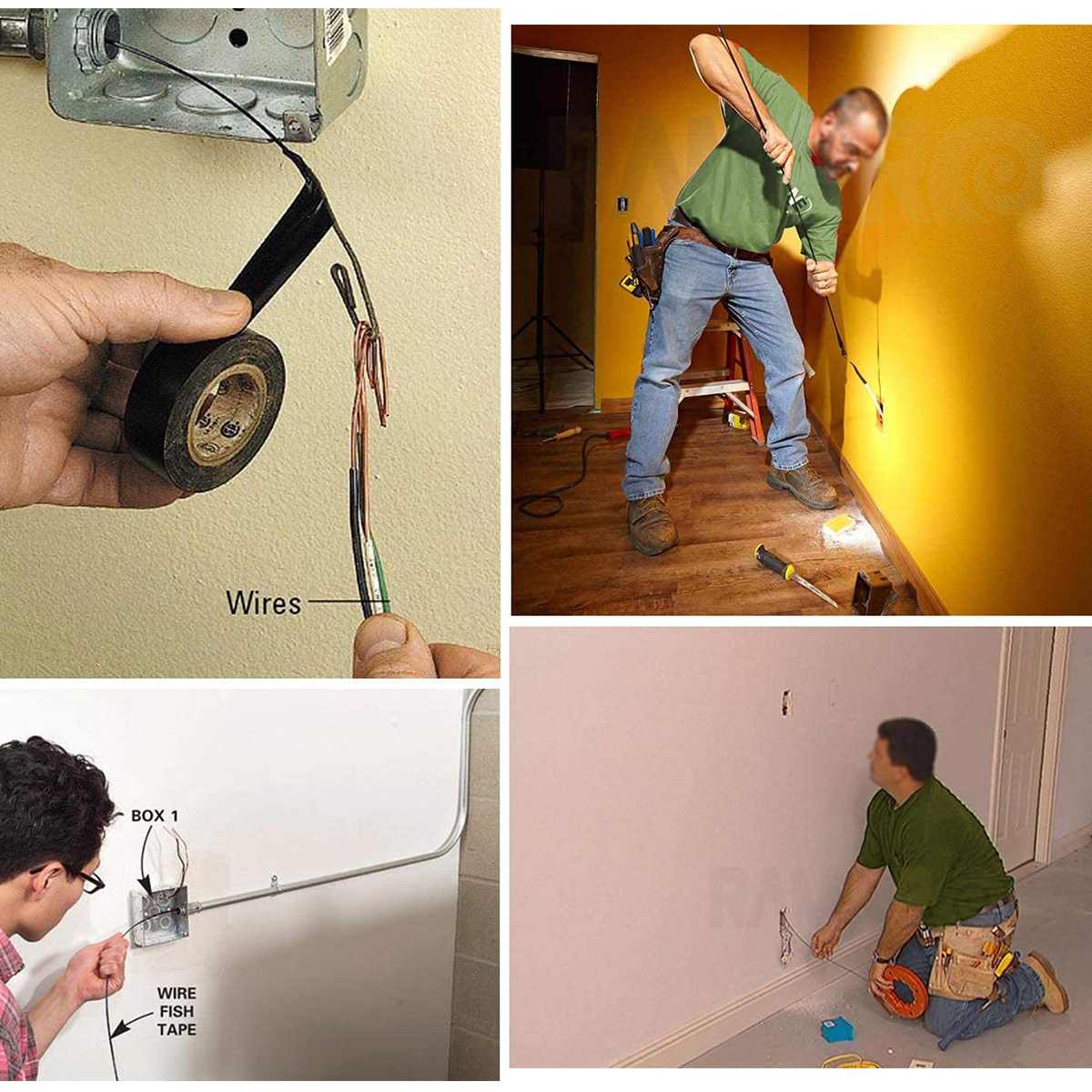 30M 3mm Fish Tape Puller Wire Nylon Tape Flexible Conduit Pulling Wire Cable Electrician Ducting Cable Fishing Tape Tool