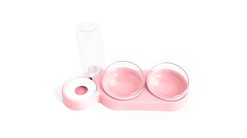 Miska dla kota karmnik dla psa podwójna doniczka automatyczne przechowywanie wody i antypoślizgowy podajnik dla zwierząt domowych: różowy