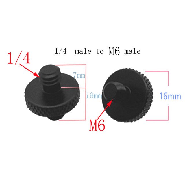 M4 M5 M6 M8 M10 Om 1/4 Of 3/8 Male Naar Mannelijke Schroef Mount Adapter Voor Camera Statief Camera Fotografie accessoires: M6 Gong to 14 Gong