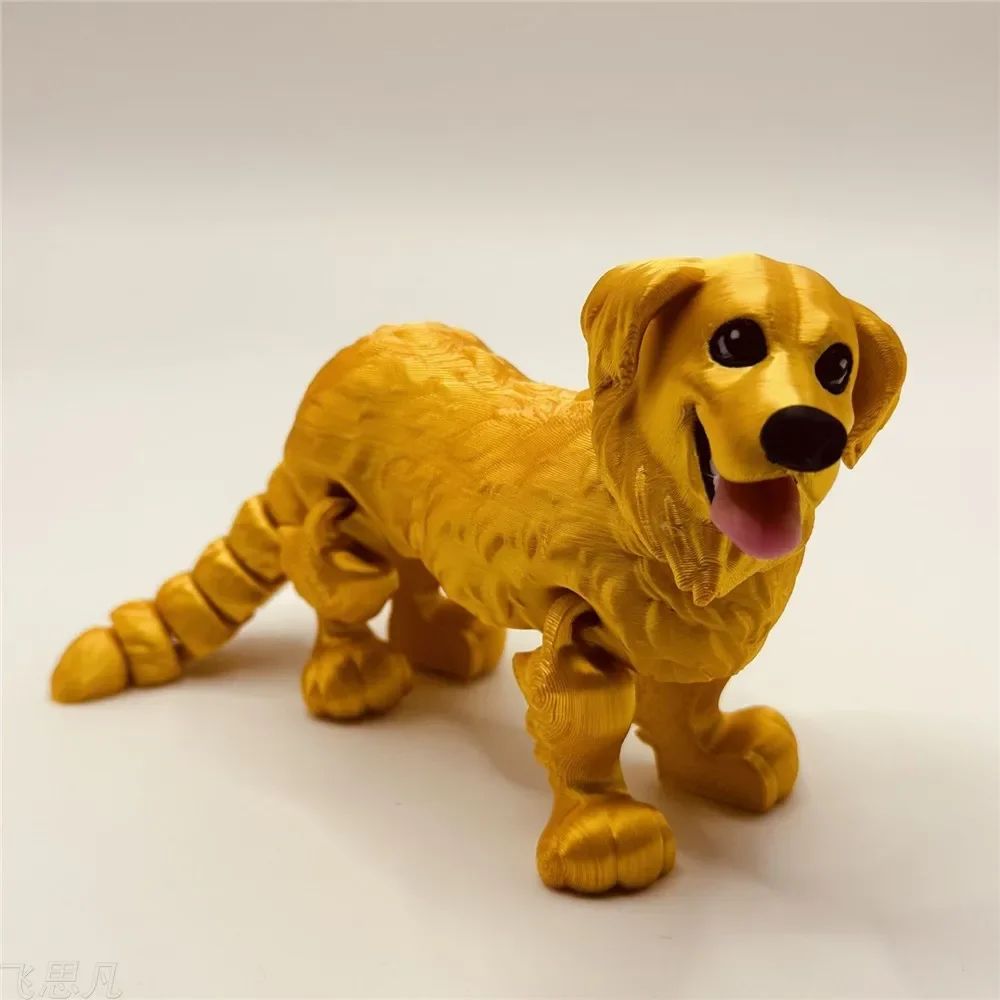 Oppgrader 3d -trykk dyrehund revefigur flerleddet bevegelig for kawaii-romdekor barnehjemstilbehør