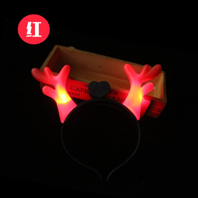 Weihnachten Leuchtenden Geweih Stirnband Konzert Nacht Licht LED Stirnband Kopfschmuck Geweih Glänzende Stall Spielzeug