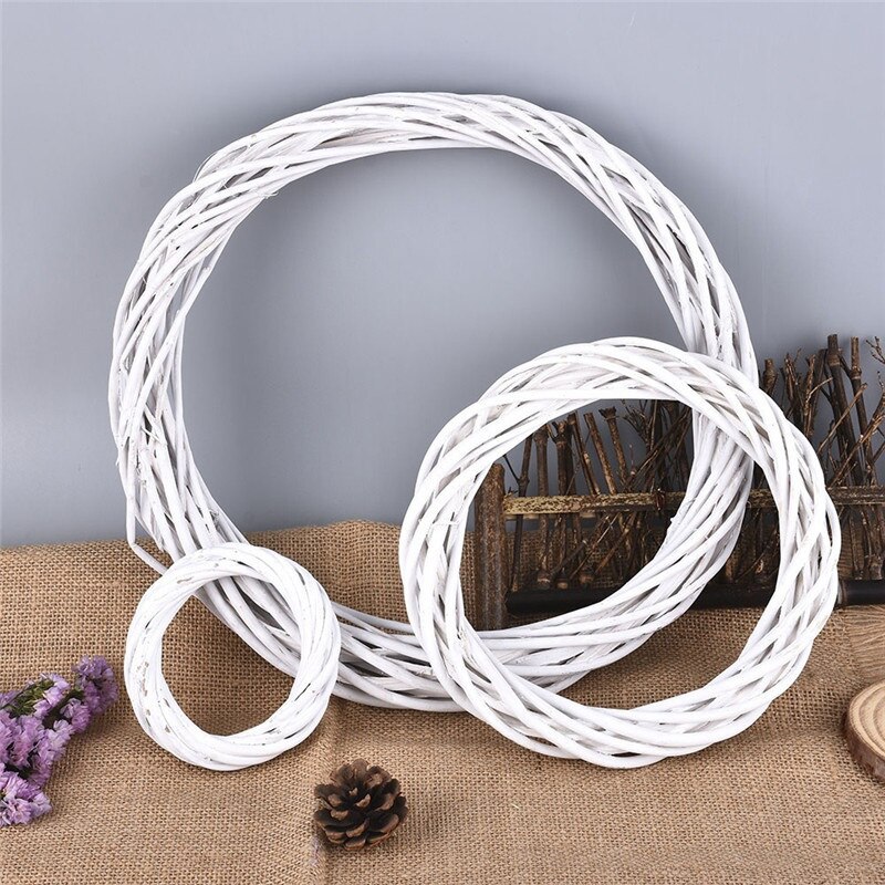 Couronne en osier et rotin de noël 10/15/20/25/30 CM, anneau de vigne, cercle Floral, ornements naturels, accessoires artisanaux bricolage