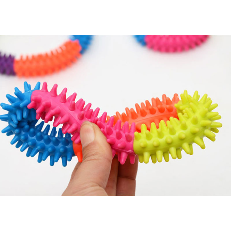 TPR Rubber Multicolor Thorn Ring Pet Toy Cat And Dog Molar Environmental Cat And Dog Toy