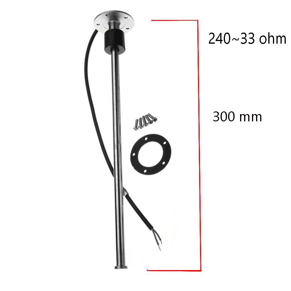 Stainless Steel Fuel Sender Unit 0~190 ohm or 240~33 ohm for Fuel Level Sensors Water Level Sensors with 600 to 150mm: 300mm  24033ohm