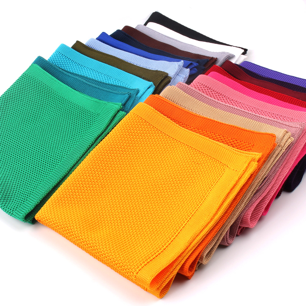 Solide betroffen Einstecktuch Für Männer Anzüge Gestrickte Hanky Herren Taschentücher lässig Anzug Quadratische Taschentuch Handtücher Für Party Schals