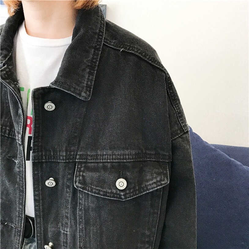 Vrouwen Denim Jassen Zwart populaire Casual Vrouwelijke Jas Jas Chic Jacket voor Meisjes kurtka dzinsowa jas vrouw J30