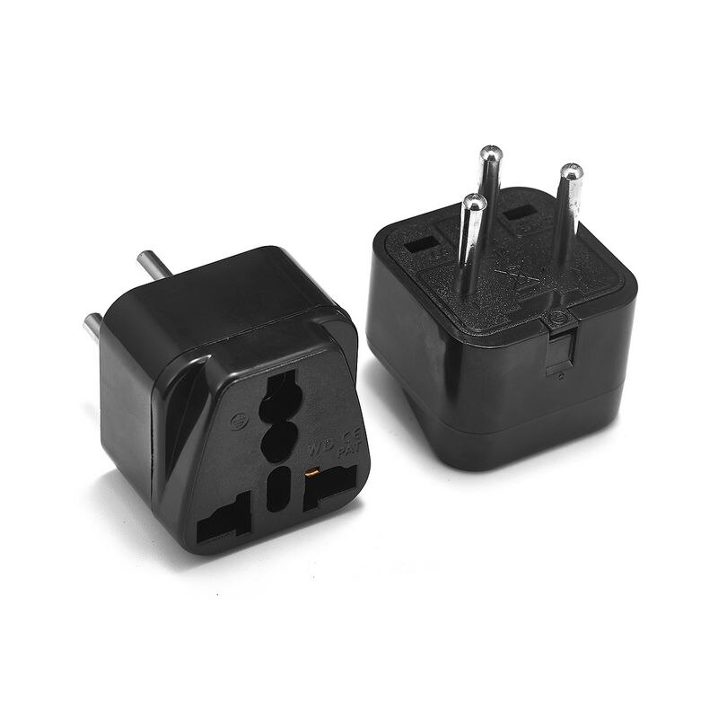 Universele Israël Il Plug Adapter Eu Europese Us Uk Naar Il Israël Egypte Travel Adapter Elektrische Plug Power Charger Socket outlet: Black