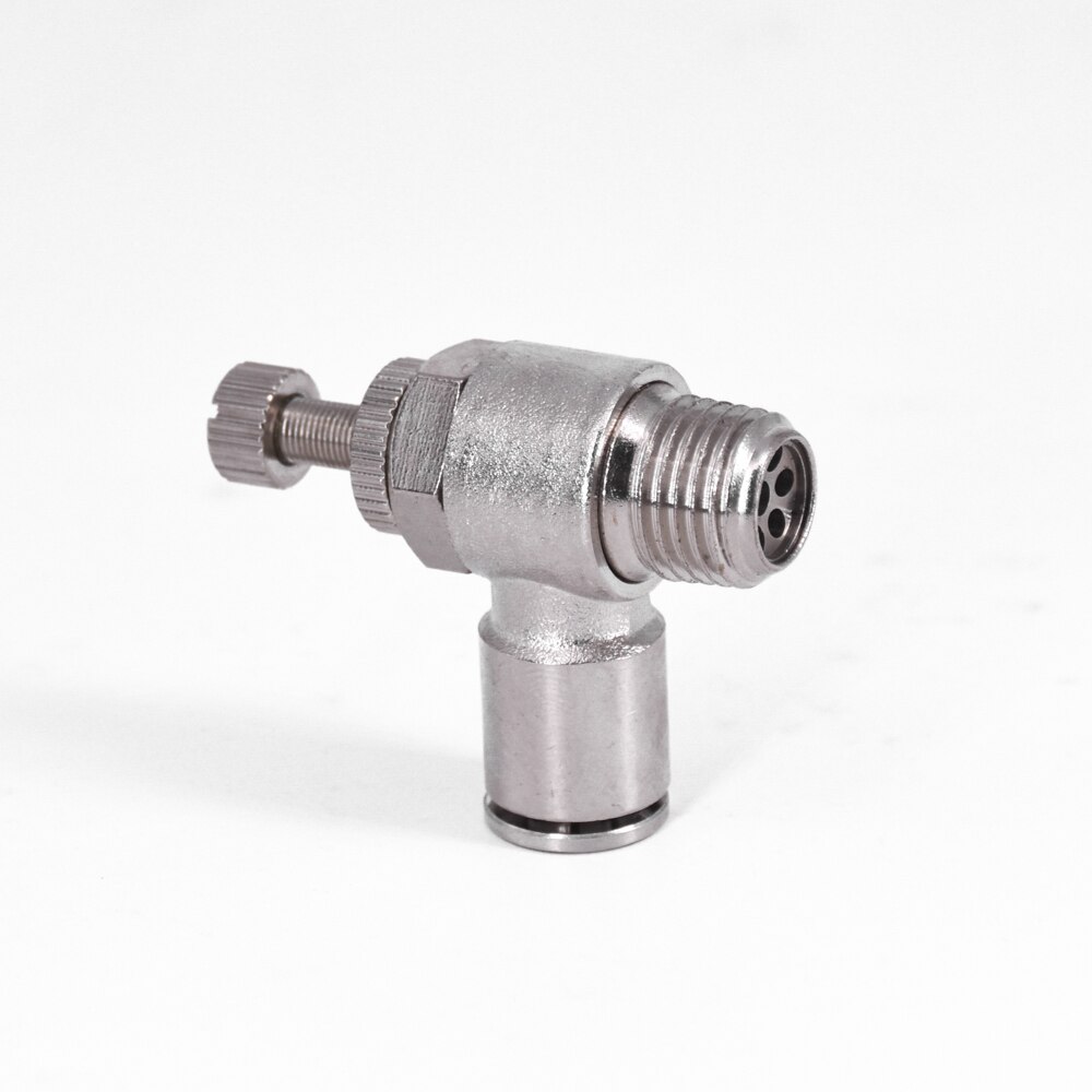 Air Speed Control Valve Throttle Pneumatic Nickel Plated Brass Push In Quick Connector Release Air Fitting Plumbing