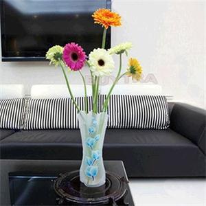 Foldable Reusable Plastic Unbreakable Vase Flower Home Decor Random Color Pattern