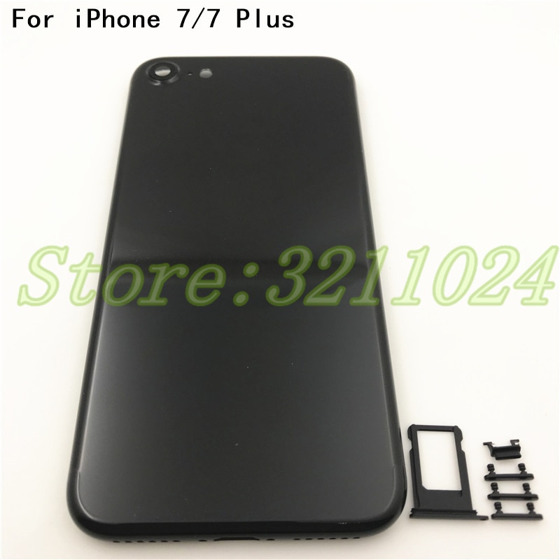 100% Originele Terug behuizing Batterij Cover Achterklep Chassis Frame Voor iphone 7 7G 4.7 ''en 7 Plus 5.5 ''met zijknoppen